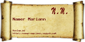 Namer Mariann névjegykártya